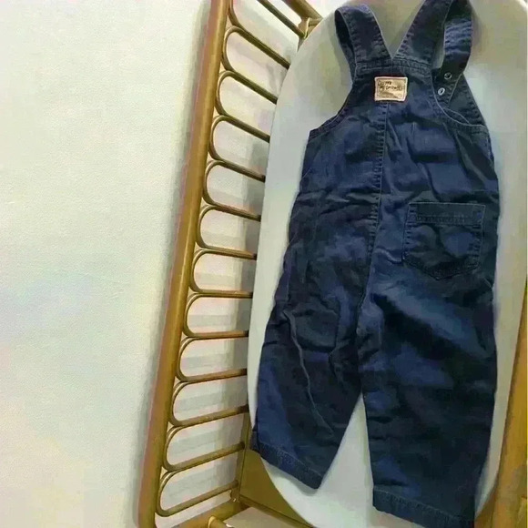 Vintage 100% cotton bear embroidered overalls 24 months bibs toddler infant boy - Picture 2 of 6